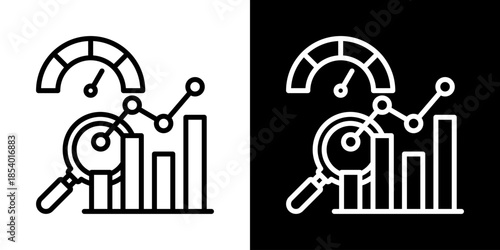 Benchmarking Icon Set Vector Collection Isolated In Black And White