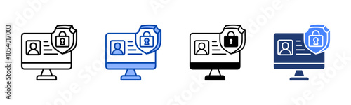Cyber Security icon set multiple style collection
