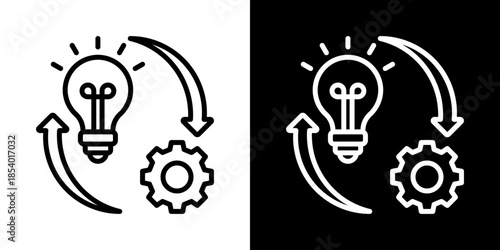 Implementation Icon Set Vector Collection Isolated In Black And White