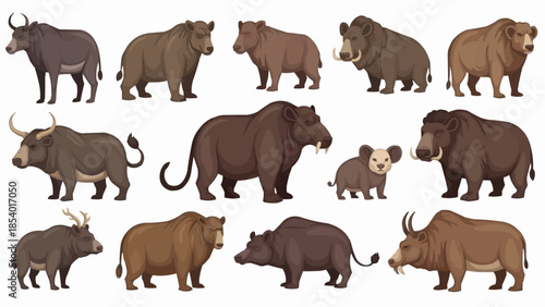 Collection of Various Elephant Silhouette Images.