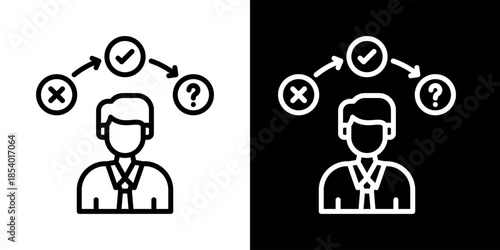 Decision Making Icon Set Vector Collection Isolated In Black And White