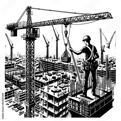 Tower Crane Operator at High Rise