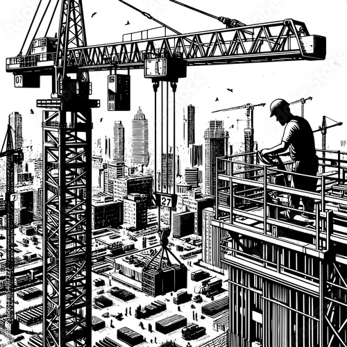 Tower Crane Operator at High Rise