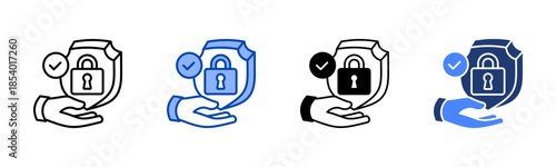 Security icon set multiple style collection