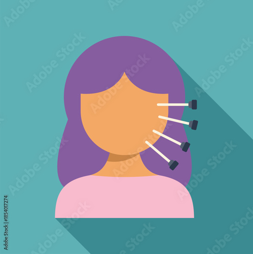 Woman's profile with needles on her cheek receiving an acupuncture treatment