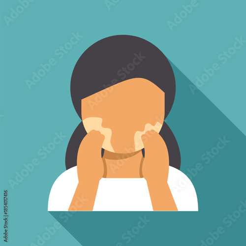 Woman presenting depigmentation spots on her face, illustrating vitiligo dermatology