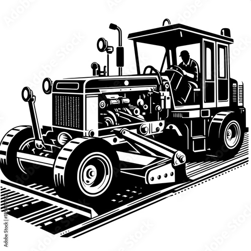 Grader Operator Leveling Road