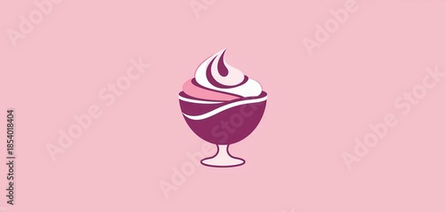 Mousse cup icon, smooth and elegant, signifying a rich and sophisticated dessert experience ,  food,  illustration
