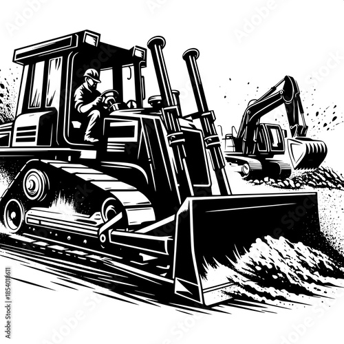 Bulldozer Operator in Action