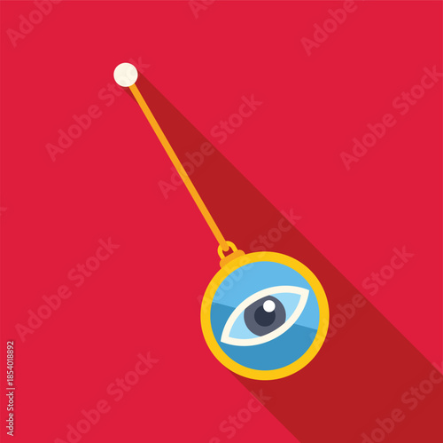 Pendulum swing with an eye visualizing hypnosis or mind control concept