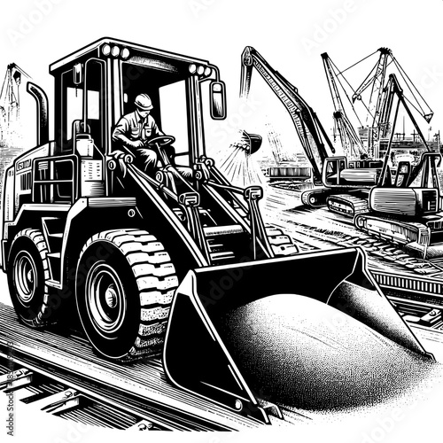 Loader Operator Moving Sand