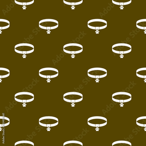 Dog collar seamless pattern isolated on color background