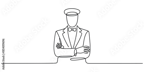 Continuous line drawing of a service professional