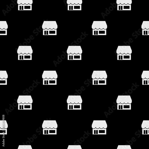 Marketplace seamless pattern isolated on black background