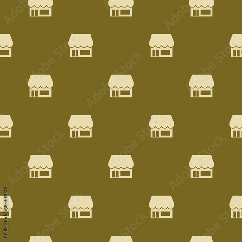 Marketplace seamless pattern isolated on color background