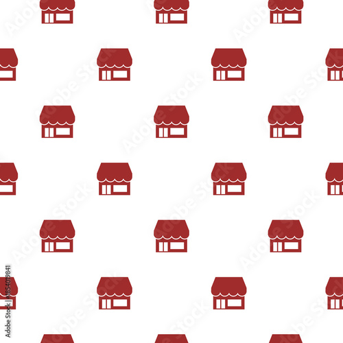 Marketplace seamless pattern isolated on white background