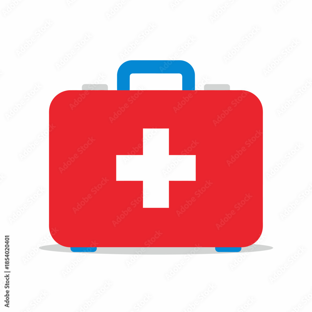 Obraz premium First aid kit box with cross symbol