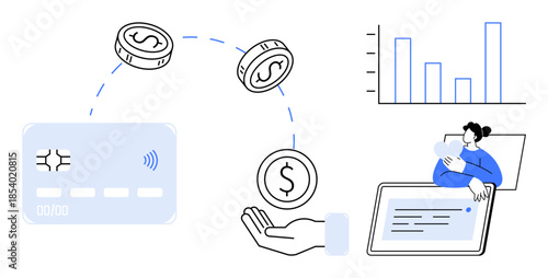 Digital payment. seamless money transactions using credit cards and mobile devices. Digital payment simplifies financial transactions and user accessibility. For banking, fintech, e-commerce, data