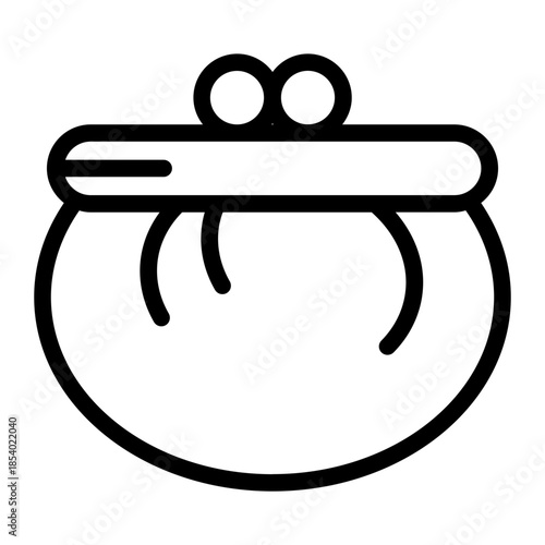 Line style e-commerce icon of coin purse representing spending.