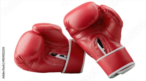 Red Boxing Gloves: A close-up shot of vibrant red boxing gloves, representing the strength and determination inherent in the sport