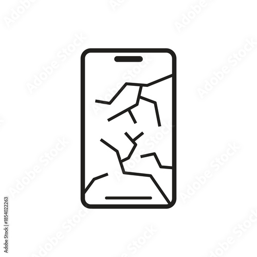 Solid Detailed Cracked Screen Damage Mobile