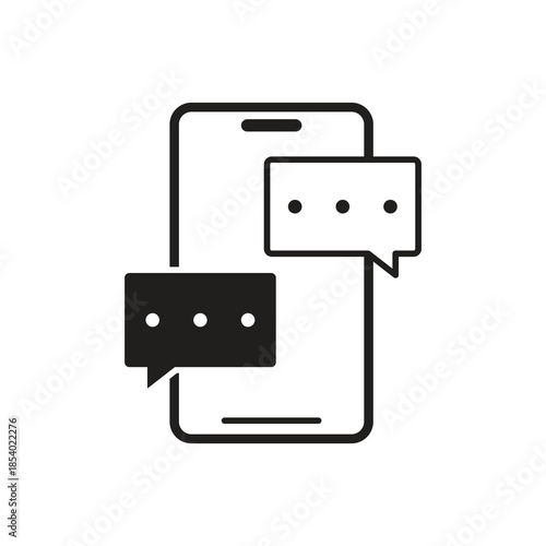 Solid Double Messaging Chat Dialogue Mobile