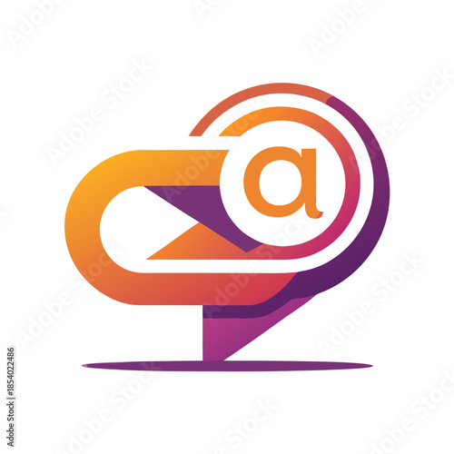 Colored email logo. Email concept isolated on white background.