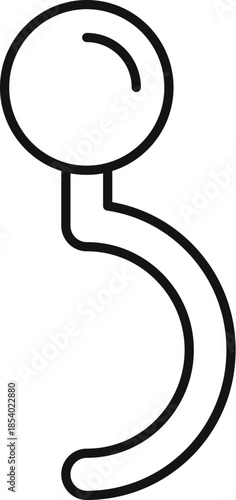 Line art icon illustrating a body piercing curved barbell or eyebrow ring