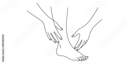 Hands massaging ankle and foot