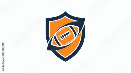 American Football Shield Logo Design Concept.