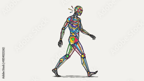 Human Body Anatomy Diagram Walking Person.