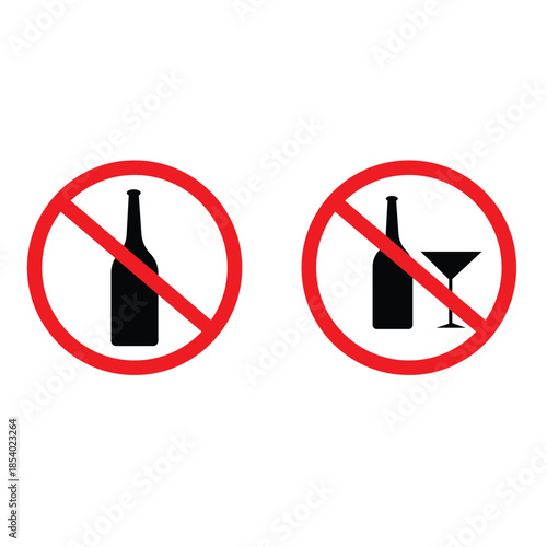 no drinking alchohol  sign template 