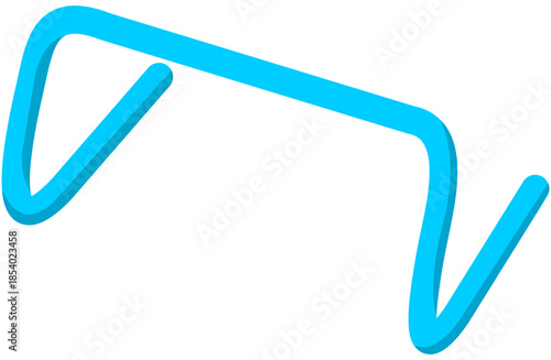 Blue Training Hurdle Illustration. Editable Color Vector