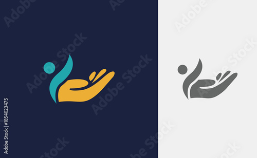 people hand logo simple design. Business, marketing simple elements logo.