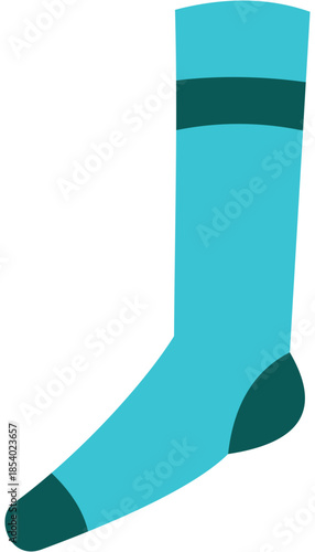 Single Soccer Sock Illustration. Editable Color Vector