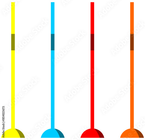 Set of Base Sticks Illustration. Editable Color Vector