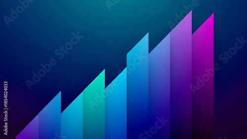 Vibrant gradient abstract bar graph illustrating business growth, technological progress, and future development