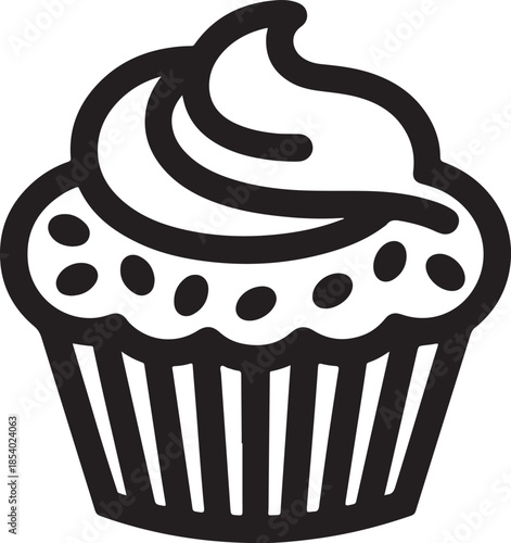 vector illustration of a cupcake