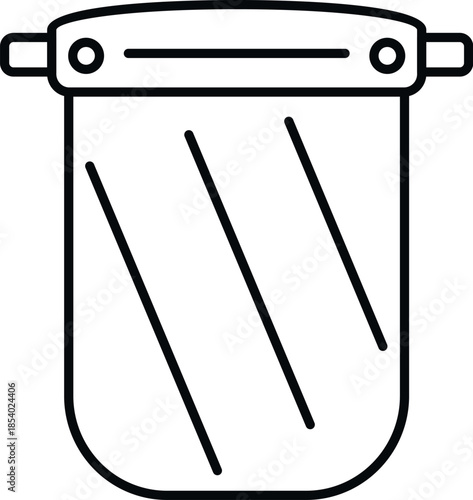 Face shield icon representing safety, healthcare, and personal protective equipment