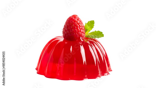 dessert of red gelatin food, isolated on white or transparent background. PNG