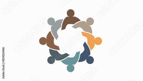 Diverse group of people collaborating in a circle.