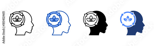 Serene icon set multiple style collection