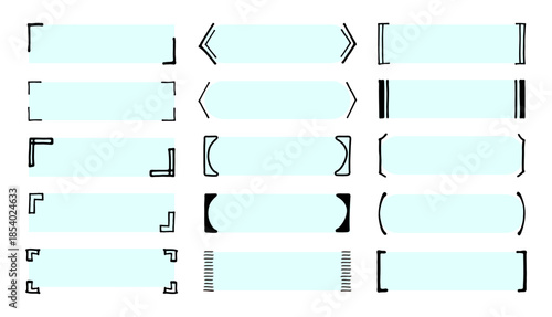 縦ライン・括弧で囲む 横長見出しフレーム素材