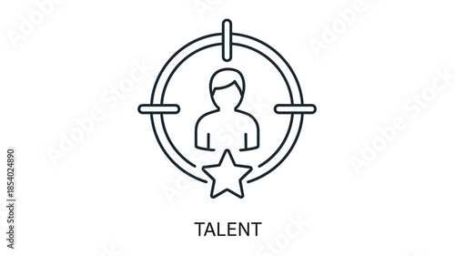 Targeted recruitment a simple line icon depicting a person within a target symbol