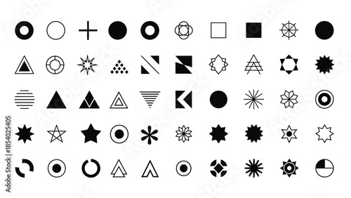 Diverse Geometric Shape Collection - Vector Icons and Symbols for Design