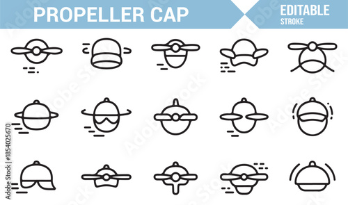 Fun and whimsical propeller hat icons