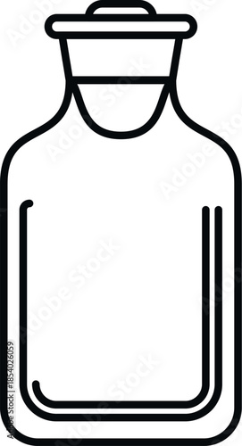 Chemical laboratory flask with stopper for research and science isolated