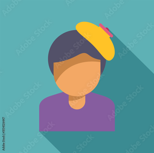 Flight attendant woman avatar in flat design for cabin crew service