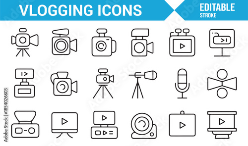 Online video recording and streaming icons