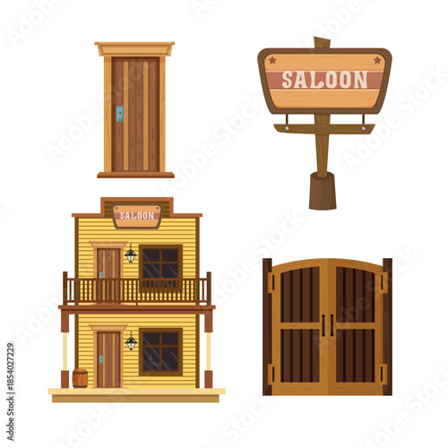 Wild west. Flat vector clipart, illustration with isolated background.